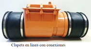 CLAPETA EN LINEA DE PVC CON CONEXIONES DN 50 - DN 800